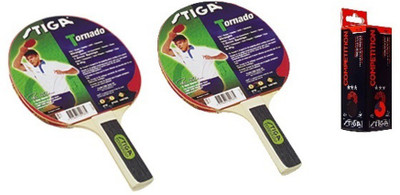 

Stiga Torando Table Tennis Racket and Competition Balls- TT Kit Multicolor Table Tennis Racquet(240 g)
