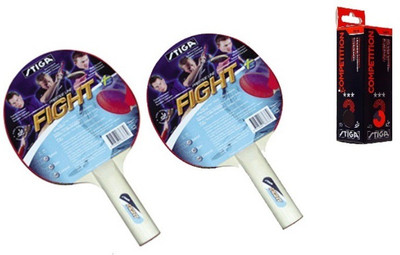 

Stiga Fight Table Tennis Racket and Competition Balls- TT Kit Multicolor Table Tennis Racquet(Weight - 240 g)