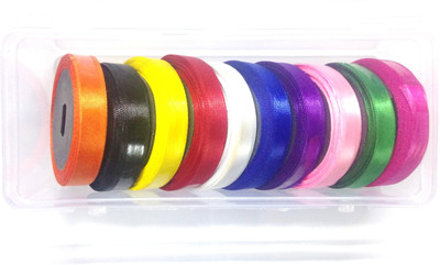 

Yashansh Y.A-1013 Pink, Green, Purple, Blue, Red, White, Orange, Yellow, Black, Pink Satin Ribbon(Pack of 10)
