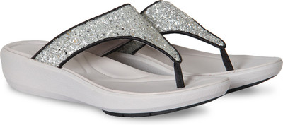 

Clarks Women Silver Synthetic Flats