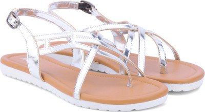 

Bata Women Silver Flats