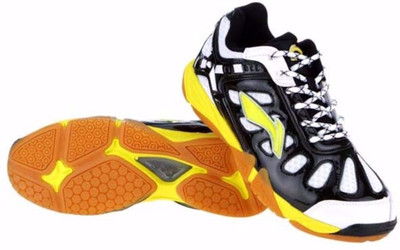 

Li-Ning Turrbo Warrior AYTK067-1 Badminton Shoes For Men(White, Black, 01;yellow