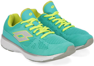 Lotto ARIANE W Running Shoes For Women(Green, Silver, Yellow, Water green/silver/yellow