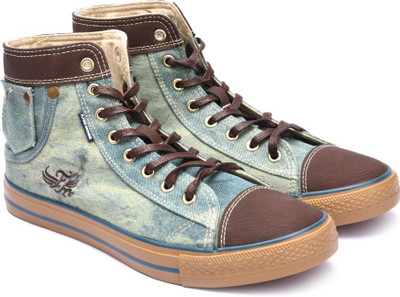 

Flying Machine ROBERT High Ankle Sneakers For Men(Blue, Olive