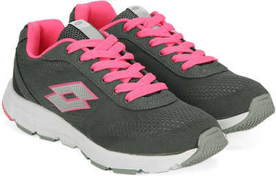 

Lotto Literun W Running Shoes For Women(Grey, Dk. grey/fuxia