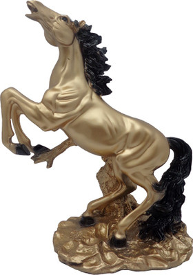 

Art N Hub Feng Shui Victory Horse Figurine - Handicraft Decor Statue (H-40cm) Decorative Showpiece - 40 cm(Polyresin, Gold, Black)