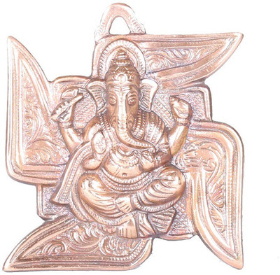 Apkamart Handicraft Lord Ganesh Wall Hanging - Decorative Ganesha Hangings for Wall Decor and Gifts Decorative Showpiece - 17 cm(Alloy, Copper) Flipkart