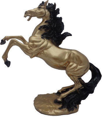 

Art N Hub Feng Shui Victory Horse Figurine - Handicraft Decor Statue (H-38cm) Decorative Showpiece - 38 cm(Polyresin, Gold, Black)