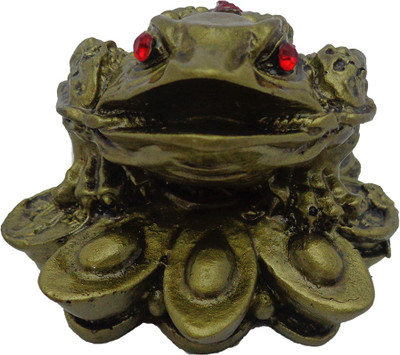 

Art N Hub Feng Shui Polystone Frog (size L-8.5 C.M.) Decorative Showpiece - 5.5 cm(Polyresin, Multicolor)