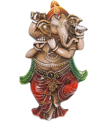 

Sarvsiddhi Terracotta Bansuri Ganesh Wall Hanging Decorative Showpiece - 28 cm(Terracotta, Multicolor)