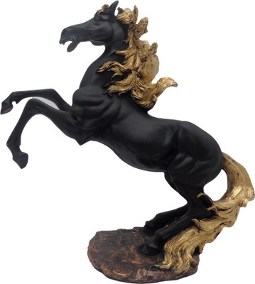 

Art N Hub Feng Shui Victory Horse Figurine - Handicraft Decor Statue (H-38cm) Decorative Showpiece - 38 cm(Polyresin, Black, Gold)