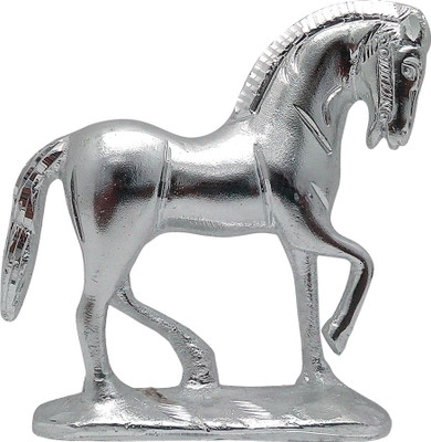 

Art N Hub FengShui Victory Horse Figurine - White Metal Statue (H-13cm) Decorative Showpiece - 13 cm(Silver Plated, Silver)