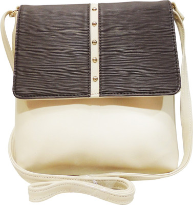 

Madame Exclusive Girls Casual Brown, White Leatherette Sling Bag