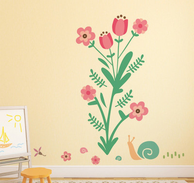 Littlebuds 100 cm Flower Removable Sticker(Pack of 1)