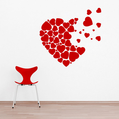 DecorWall  Self Adhesive Sticker(Pack of 1, Red