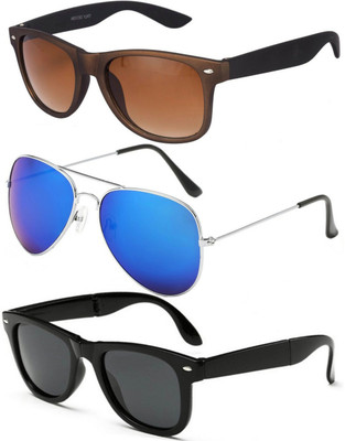 

Azmani Wayfarer, Aviator Sunglasses(Multicolor)