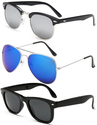 

Azmani Wayfarer, Clubmaster, Aviator Sunglasses(Multicolor)