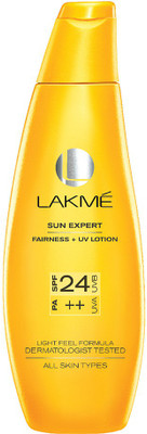 

Lakme Sun Expert Fairness UV Lotion - SPF 24 PA++(120 ml)