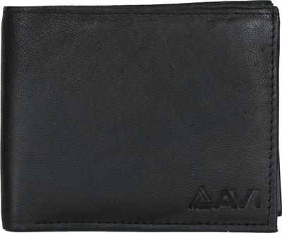 

AVI Men Black Genuine Leather Wallet(3 Card Slots)