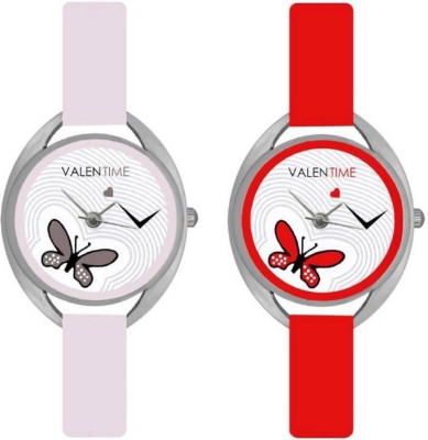 SPINOZA butterfly in dial red abd white Analog Watch  - For Girls   Watches  (SPINOZA)