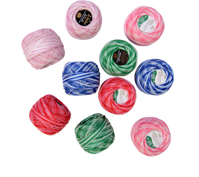 

Vardhman Anchor Mercer Crochet ( Crotia) Ball Roll, Double shaded Set Of 10 , 20 Gm Each Roll