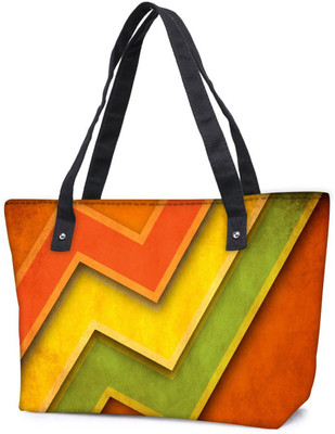 

Snoogg Pack Of 2 Orange Red Yellow Colour Combo Tote Shopping Grocery Bag With Coin Pencil Purse Shoulder Bag(Multicolor, 5 L)