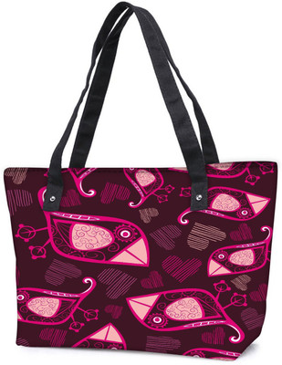 

Snoogg Pack Of 2 Abstract Pink Birds And Hearts Combo Tote Shopping Grocery Bag With Coin Pencil Purse Shoulder Bag(Multicolor, 5 L)