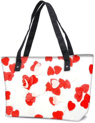 

Snoogg Pack Of 2 Plenty Of Love Hearts Combo Tote Shopping Grocery Bag With Coin Pencil Purse Shoulder Bag(Multicolor, 15 L)