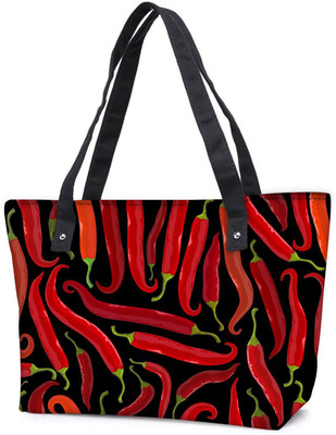 

Snoogg Pack Of 2 Seamless Chilly Texture Vector Combo Tote Shopping Grocery Bag With Coin Pencil Purse Shoulder Bag(Multicolor, 15 L)