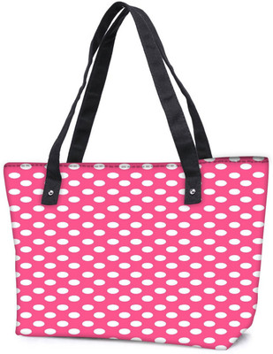 

Snoogg Pack Of 2 Pink Polka Dot Combo Tote Shopping Grocery Bag With Coin Pencil Purse Shoulder Bag(Multicolor, 5 L)
