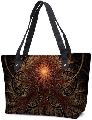 

Snoogg Pack Of 2 Fractal Lines Abstract Combo Tote Shopping Grocery Bag With Coin Pencil Purse Shoulder Bag(Multicolor, 15 L)