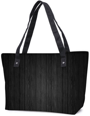 

Snoogg Pack Of 2 Black Wood Combo Tote Shopping Grocery Bag With Coin Pencil Purse Shoulder Bag(Multicolor, 5 L)