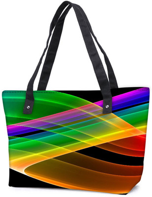 

Snoogg Pack Of 2 Rainbow Design Combo Tote Shopping Grocery Bag With Coin Pencil Purse Shoulder Bag(Multicolor, 15 L)