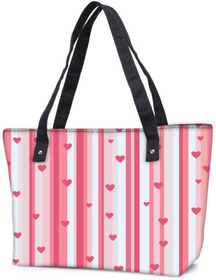 

Snoogg Pack Of 2 Small Hearts Strips Pattern Combo Tote Shopping Grocery Bag With Coin Pencil Purse Shoulder Bag(Multicolor, 15 L)