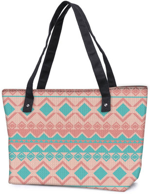 

Snoogg Pack Of 2 Light Pink And Blue Aztec Combo Tote Shopping Grocery Bag With Coin Pencil Purse Shoulder Bag(Multicolor, 5 L)