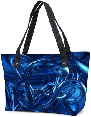 

Snoogg Pack Of 2 Abstracts Dark Blue Combo Tote Shopping Grocery Bag With Coin Pencil Purse Shoulder Bag(Multicolor, 15 L)