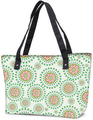 

Snoogg Pack Of 2 Mixed Green Pattern Combo Tote Shopping Grocery Bag With Coin Pencil Purse Shoulder Bag(Multicolor, 15 L)