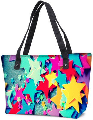 

Snoogg Pack Of 2 Stars Colourful Pattern Combo Tote Shopping Grocery Bag With Coin Pencil Purse Shoulder Bag(Multicolor, 15 L)