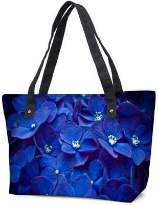 

Snoogg Pack Of 2 Blue Flower Combo Tote Shopping Grocery Bag With Coin Pencil Purse Shoulder Bag(Multicolor, 5 L)