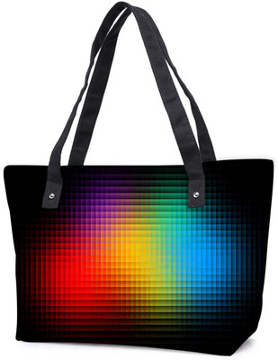

Snoogg Pack Of 2 Black Background Combo Tote Shopping Grocery Bag With Coin Pencil Purse Shoulder Bag(Multicolor, 15 L)