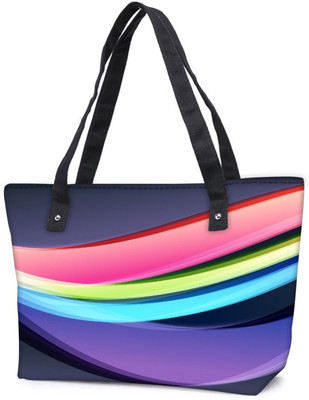 

Snoogg Pack Of 2 Abstract Bright Colors Creative Combo Tote Shopping Grocery Bag With Coin Pencil Purse Shoulder Bag(Multicolor, 15 L)