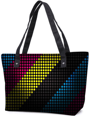

Snoogg Pack Of 2 Techno Desktop Combo Tote Shopping Grocery Bag With Coin Pencil Purse Shoulder Bag(Multicolor, 15 L)
