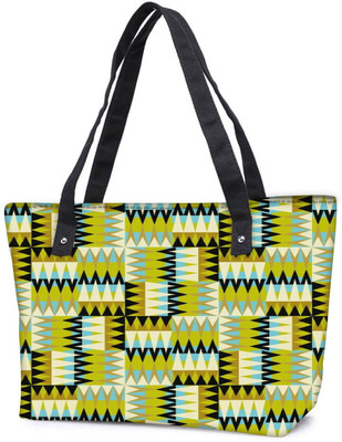 

Snoogg Pack Of 2 Wave Centric 2443 Combo Tote Shopping Grocery Bag With Coin Pencil Purse Shoulder Bag(Multicolor, 15 L)
