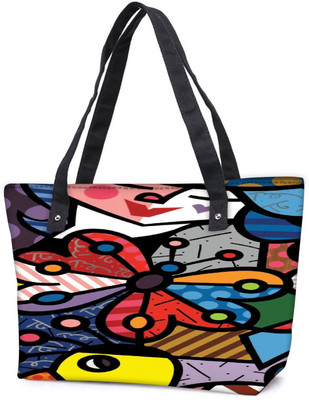 

Snoogg Pack Of 2 Multicolor Butterfly Combo Tote Shopping Grocery Bag With Coin Pencil Purse Shoulder Bag(Multicolor, 15 L)