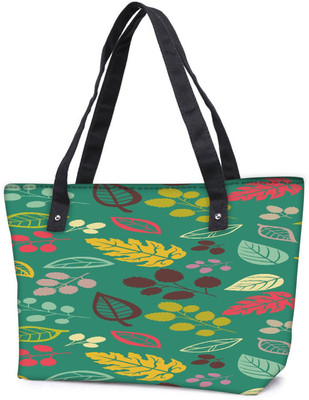 

Snoogg Pack Of 2 Colorful Leaves Blue Combo Tote Shopping Grocery Bag With Coin Pencil Purse Shoulder Bag(Multicolor, 15 L)