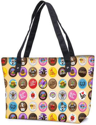

Snoogg Pack Of 2 Funny Buttons Digital Art Combo Tote Shopping Grocery Bag With Coin Pencil Purse Shoulder Bag(Multicolor, 15 L)