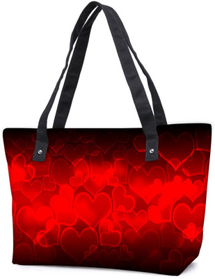 

Snoogg Pack Of 2 Heart Combo Tote Shopping Grocery Bag With Coin Pencil Purse Shoulder Bag(Multicolor, 15 L)