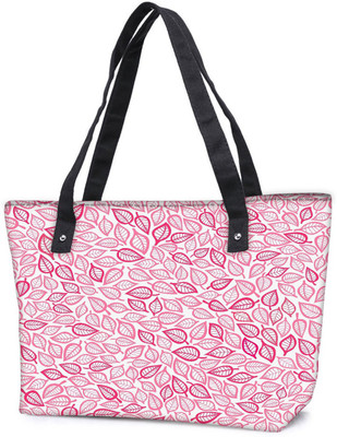 

Snoogg Pack Of 2 Pink Leaves White Pattern Combo Tote Shopping Grocery Bag With Coin Pencil Purse Shoulder Bag(Multicolor, 15 L)
