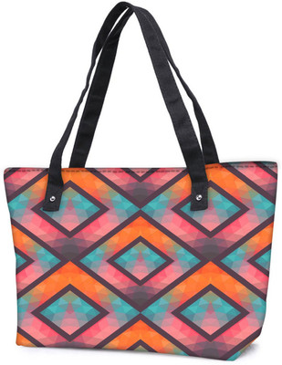 

Snoogg Pack Of 2 Abstract Multicolor Triangles Combo Tote Shopping Grocery Bag With Coin Pencil Purse Shoulder Bag(Multicolor, 15 L)