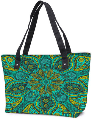 

Snoogg Pack Of 2 Ornamental Lace Pattern Combo Tote Shopping Grocery Bag With Coin Pencil Purse Shoulder Bag(Multicolor, 15 L)